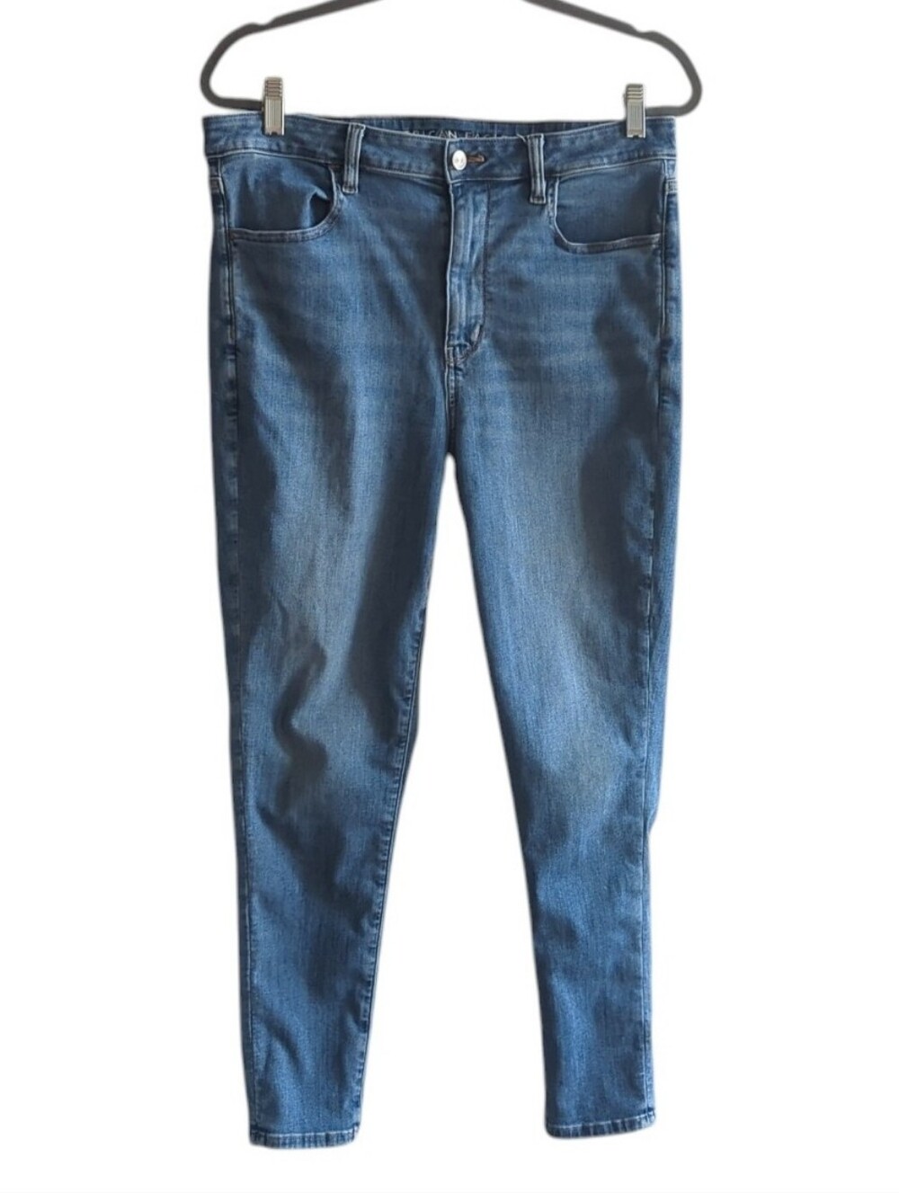 American Eagle Next Level Stretch Super High-Rise Blue Jegging Size 14 Short
